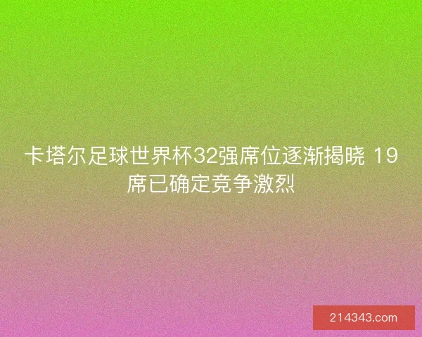 卡塔尔足球世界杯32强席位逐渐揭晓 19席已确定竞争激烈